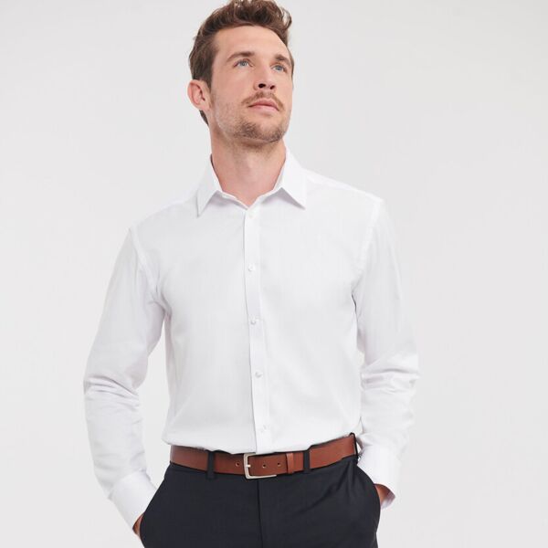 Long sleeve herringbone shirt Thumbnail